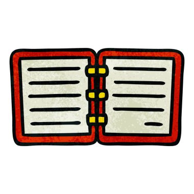 Retro grunge doku karikatür açık günlüğü