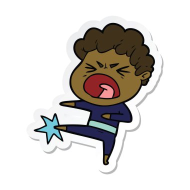 bir çizgi film öfkeli adam etiketi