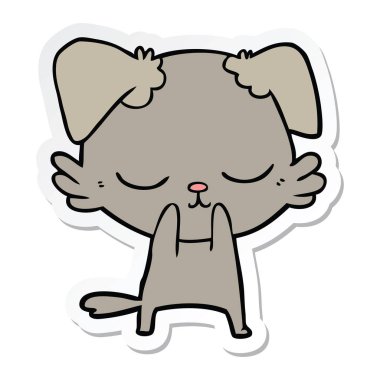 sevimli çizgi köpek etiket