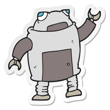 bir çizgi film robot Sticker