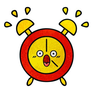 Retro grunge doku karikatür çalar saat