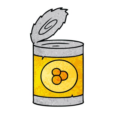 Şeftali konservesi dokulu karikatür doodle