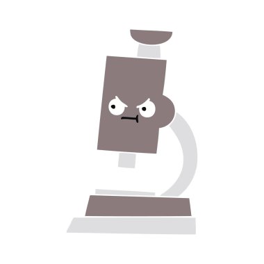 düz renk retro karikatür mikroskop