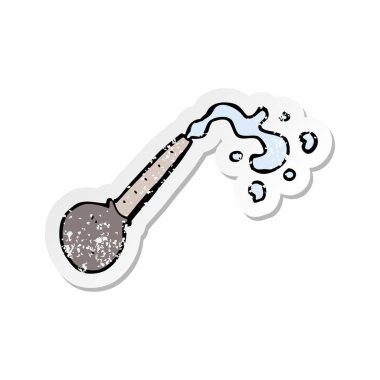 bir çizgi film pipet Retro sıkıntılı etiket