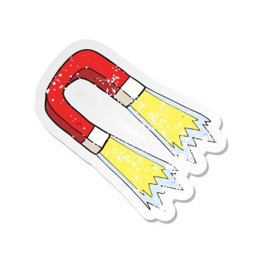 Retro sıkıntılı etiket bir karikatür mıknatıs