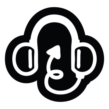 müzik kulaklık şeytan kuyruk simgesiyle