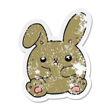 bir karikatür tavşan sıkıntılı etiket