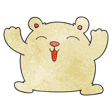 ilginç elle çizilmiş karikatür komik kutup ayısı