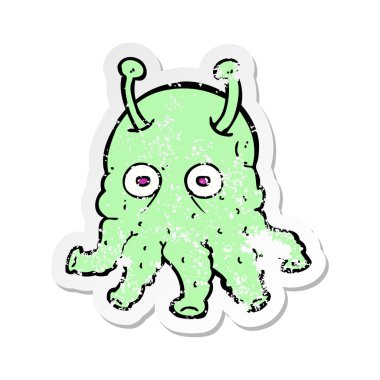 bir çizgi film alanı yabancı Retro sıkıntılı etiket