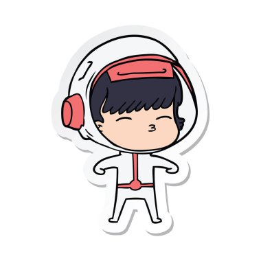 bir çizgi film meraklı astronotun etiket