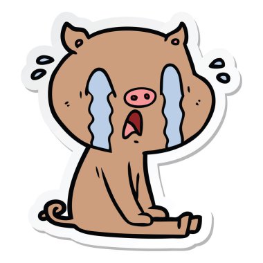 ağlayan bir domuz çizgi film etiketi