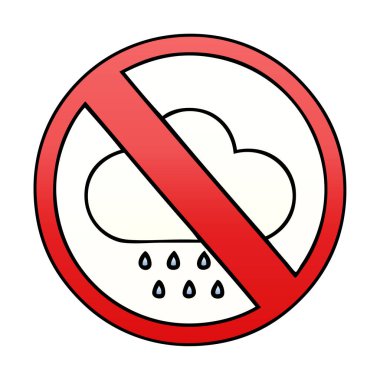 bir yağmur degrade gölgeli karikatür işareti izin