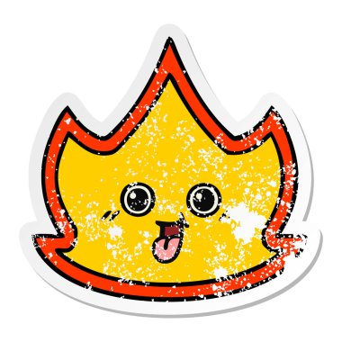 sevimli çizgi ateş sıkıntılı etiket