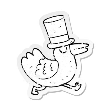 komik karikatür kuş sıkıntılı etiket