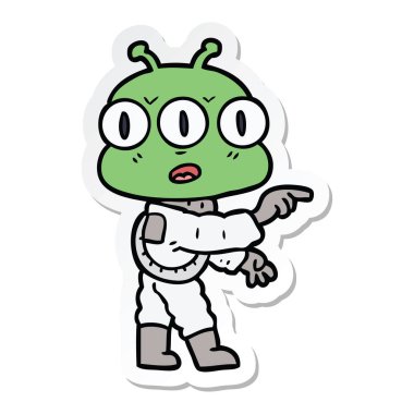 bir çizgi film üç gözlü yabancı etiket