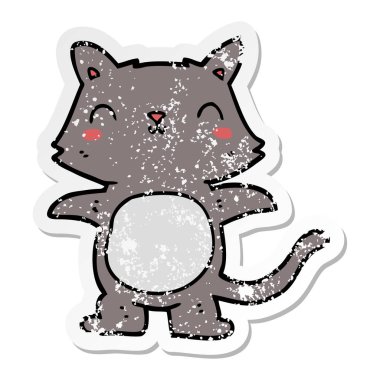 bir karikatür kedi sıkıntılı etiket