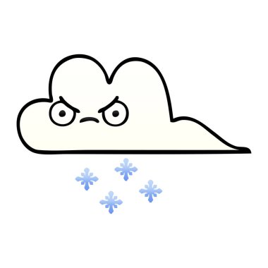 Degrade gölgeli karikatür kar bulut