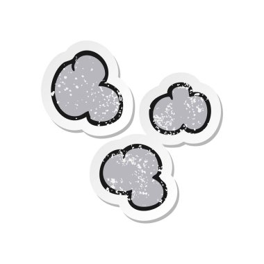 bir karikatür duman bulutları Retro sıkıntılı etiket