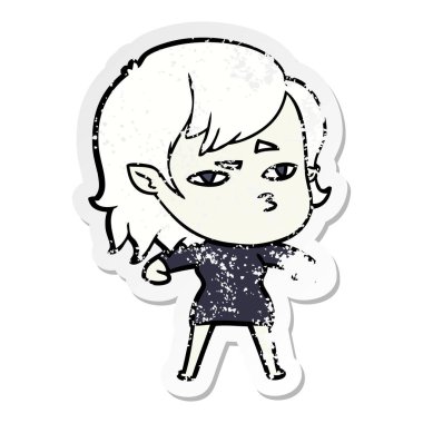 bir çizgi film vampir kızın sıkıntılı etiket