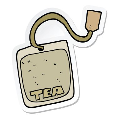 etiket bir karikatür çay poşeti