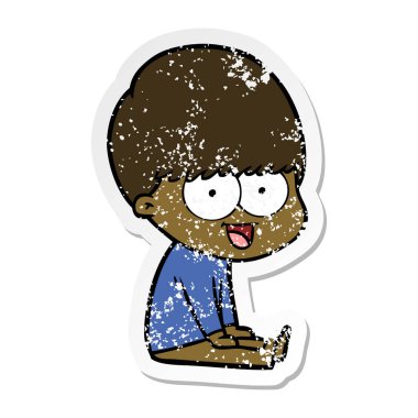 bir mutlu çizgi film çocuk sıkıntılı etiket