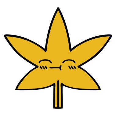 sevimli çizgi sonbahar yaprak