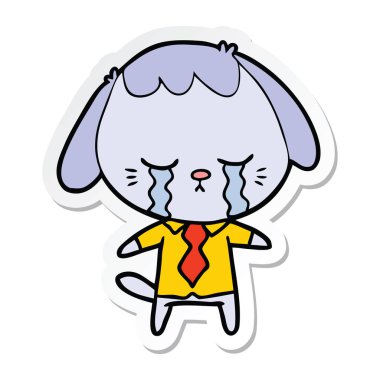 etiket ağlıyor bir karikatür köpek