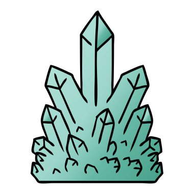 Degrade çizgi film kristal taşlar doodle