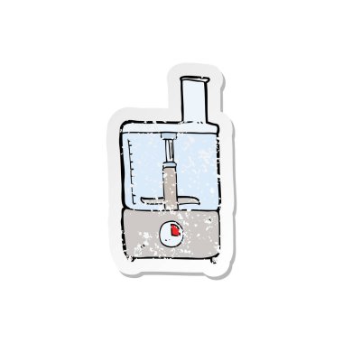 Retro sıkıntılı etiket bir karikatür Mikser