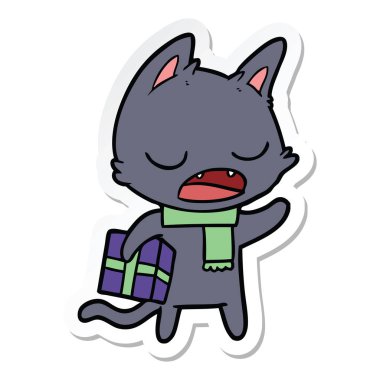 konuşan bir kedi çizgi film etiketi