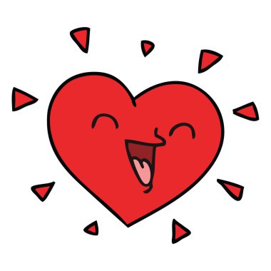 ilginç karikatür mutlu kalp el çekilmiş