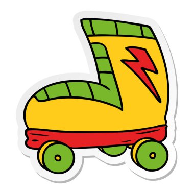 etiket karikatür doodle paten önyükleme