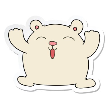 bir ilginç elle çizilmiş karikatür komik kutup ayısı etiketi