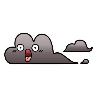 Degrade gölgeli karikatür fırtına bulutu