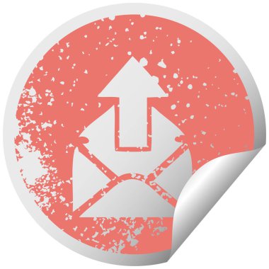 bir e-posta işareti sıkıntılı dairesel peeling etiket sembolü