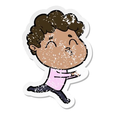 surat asmayı bir çizgi film adamın sıkıntılı etiket