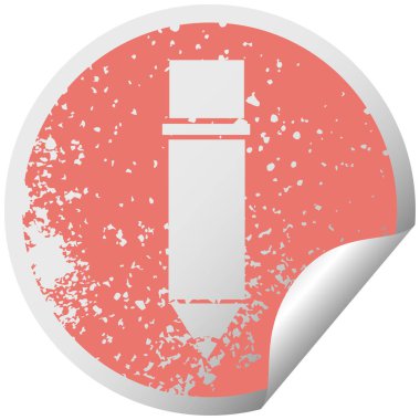 sıkıntılı dairesel peeling etiket sembolü bir kalem