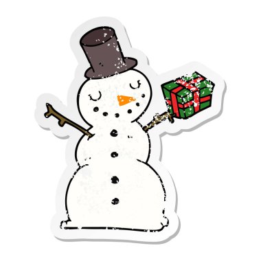 bir çizgi film kardan adam sıkıntılı etiket