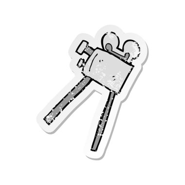 çizgi film makinesi Retro sıkıntılı etiket