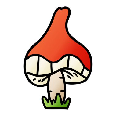 elle çizilmiş degrade çizgi film doodle tek bir mantar