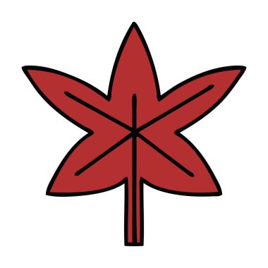 sevimli çizgi sonbahar yaprak