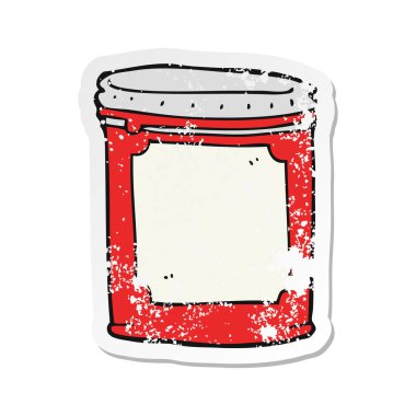 bir çizgi film reçel Retro sıkıntılı etiket