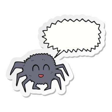 etiket bir karikatür örümcek