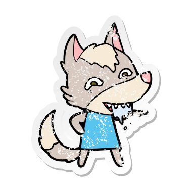 bir çizgi film aç kurt sıkıntılı etiket