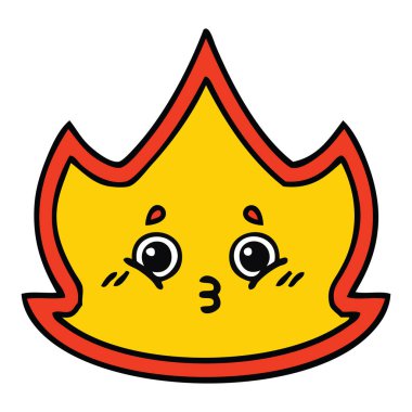 sevimli çizgi bir ateş