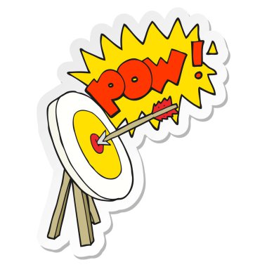 tam bir çizgi film okçuluk hedef etiket