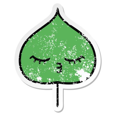 sevimli çizgi ekspresiyon yaprak sıkıntılı etiket