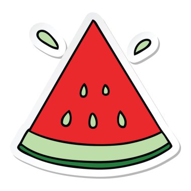 ilginç bir el etiket karikatür karpuz çizilmiş 