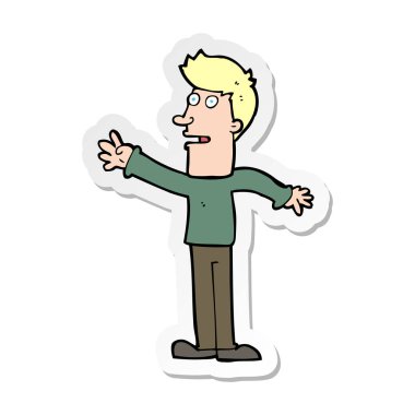 etiket ulaşan bir çizgi film adamın