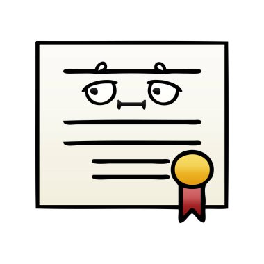 Mezuniyet diploma degrade gölgeli çizgi film